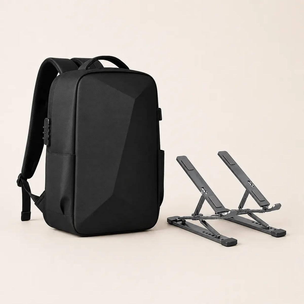 Pack Étudiant Chez Serena avec sac à dos antivol et support ordinateur portable pliable